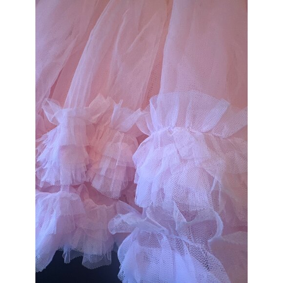 Disney Princess Aurora Dress Pink Embroidered Tulle With Ruffles Size 4 For Girl - Picture 6 of 6